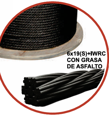 Cable de acero con grasa de asfalto