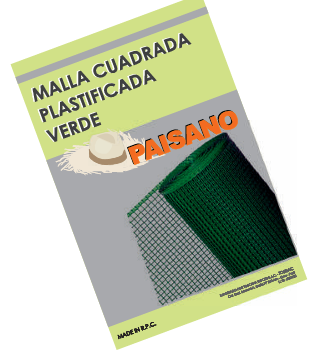 Malla cuadrada plastificada verde liviana PAI431 / Pesada PAI432