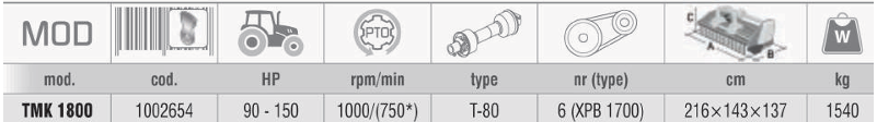 Trituradora Reversible TMK 1800 - ZAN1003