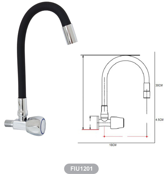 Llave lavadero / pared palanca flexible
