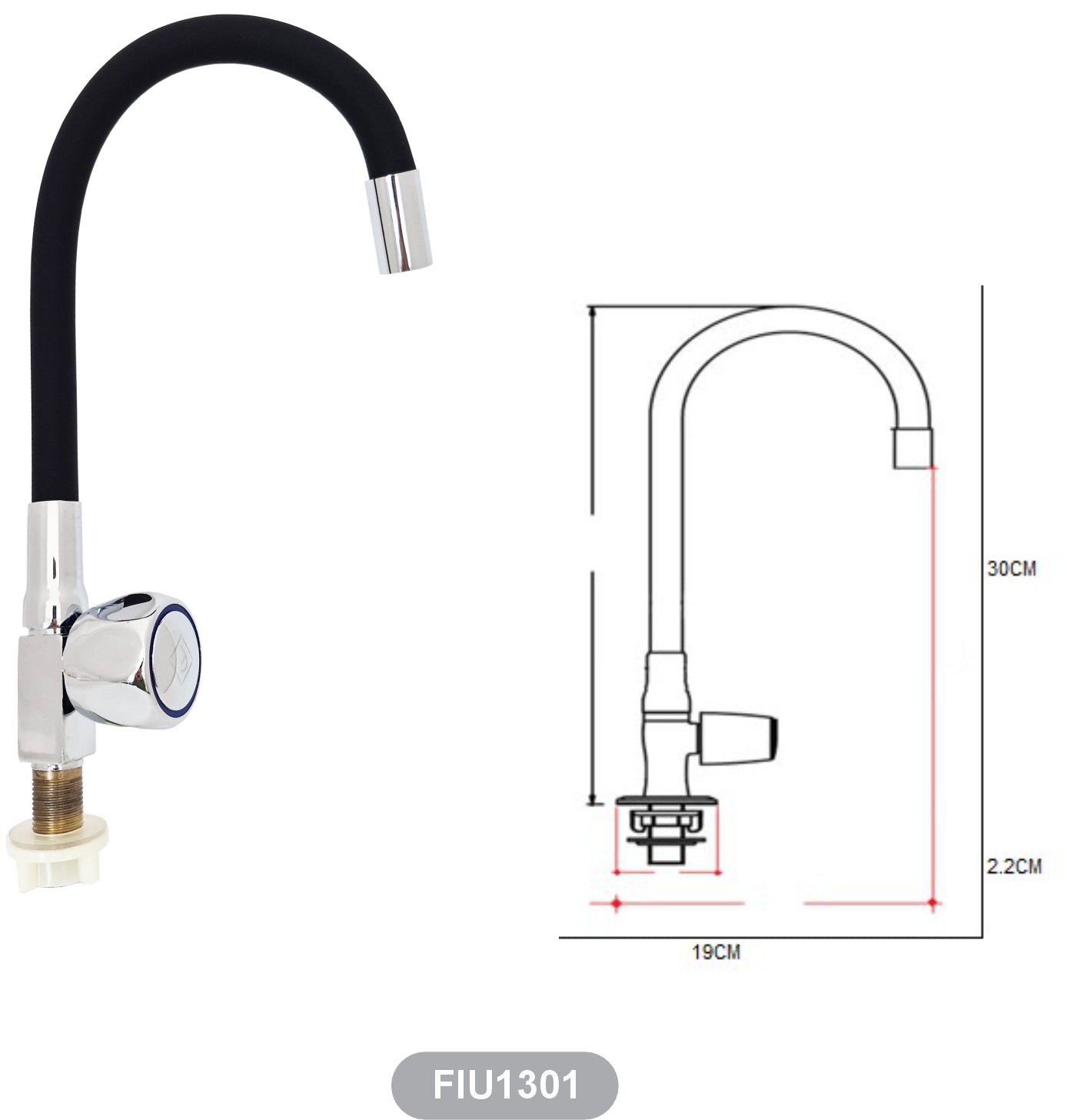 Llaves lavadero / mueble palanca flexible
