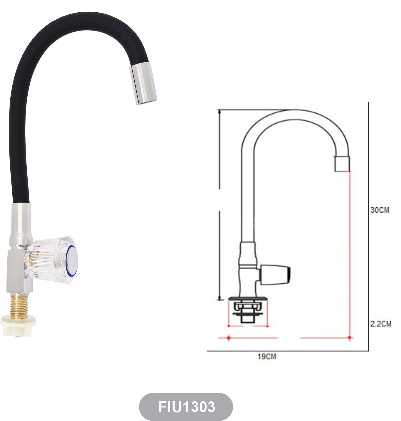 Llaves lavadero / mueble palanca flexible
