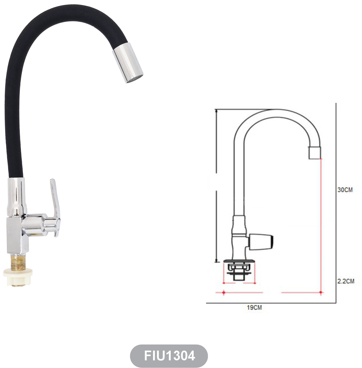 Llaves lavadero / mueble palanca flexible