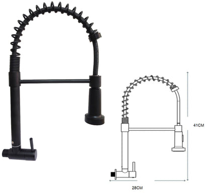 Llave lavadero pared t/campana cromado y negro