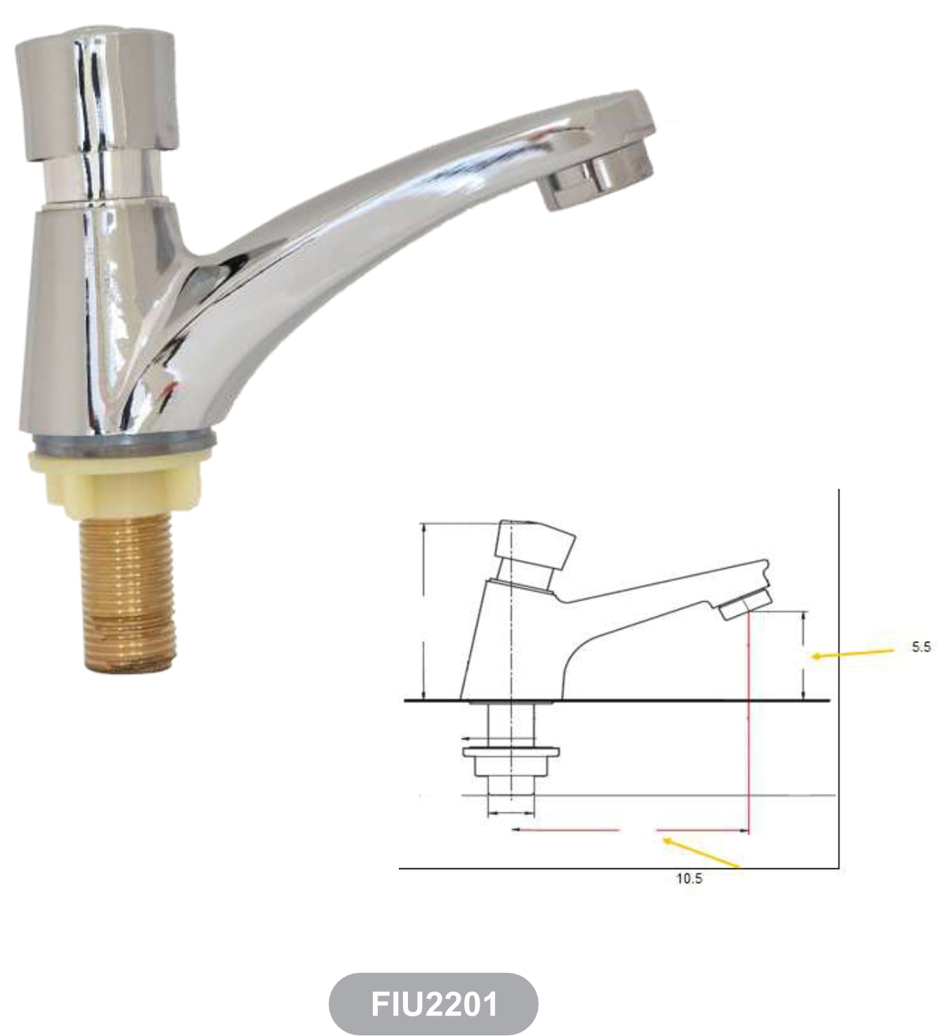 Llave para lavatorio temporizada