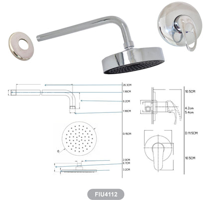 Mezcladora monocomando con ducha española 15cm
