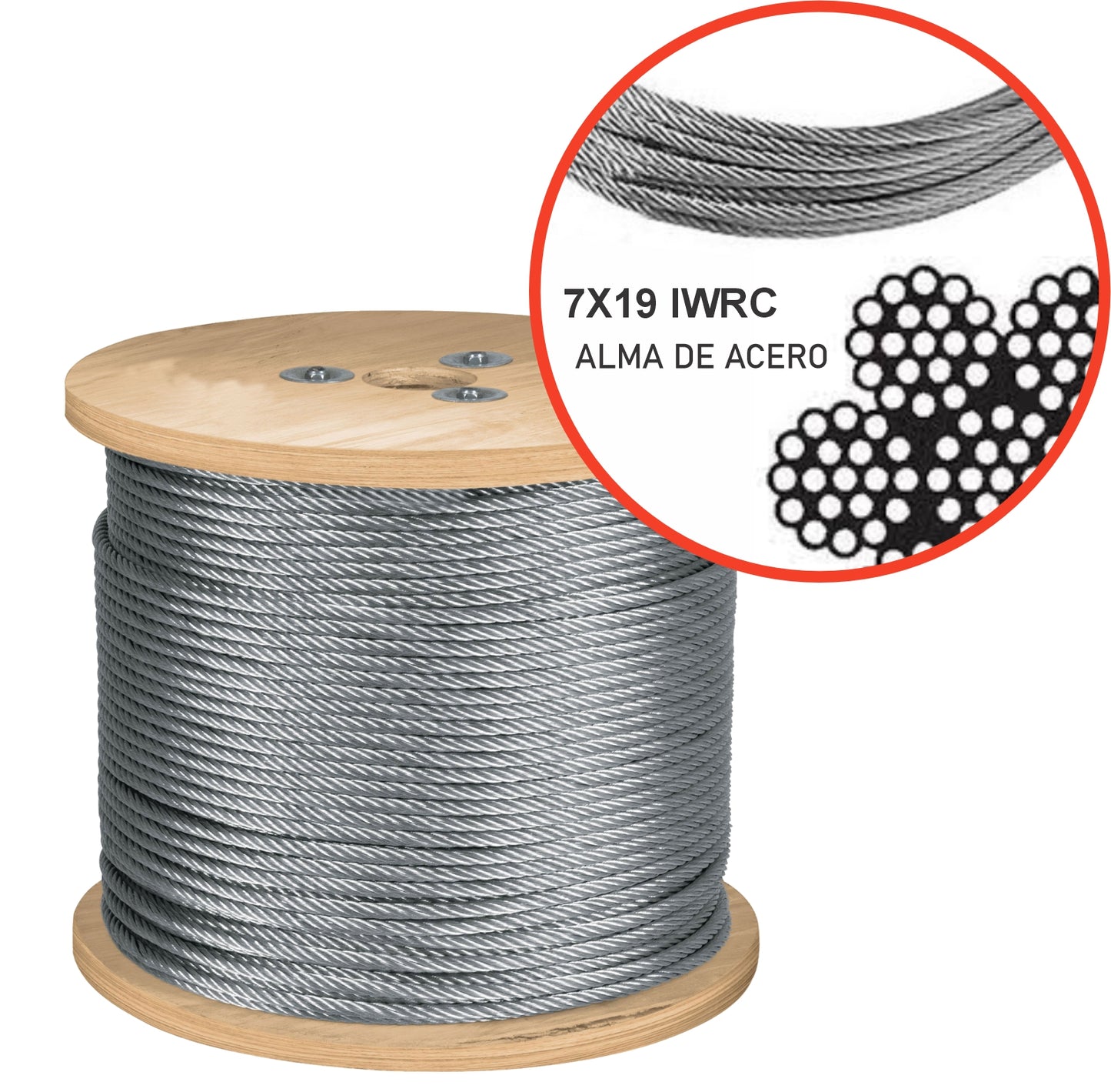 Cable de acero con alma de acero