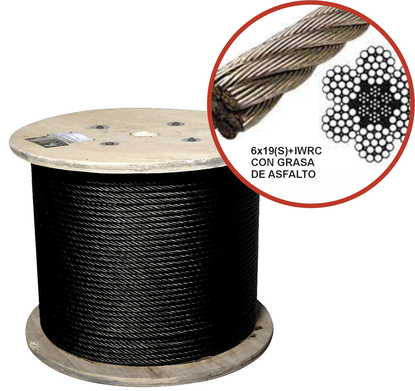 Cable de acero con grasa de asfalto
